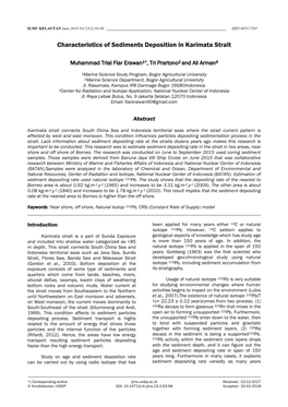 Characteristics of Sediments Deposition in Karimata Strait