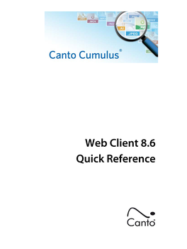 Cumulus Web Client 8.6 Quick Reference