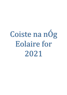 Coiste Na Nóg EOLAIRE 2021 on This Link