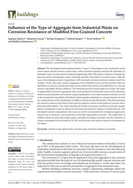 Influence of the Type of Aggregate from Industrial Waste on Corrosion