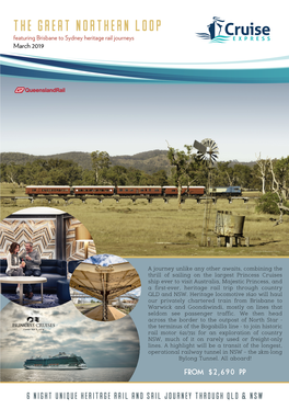 THE GREAT NORTHERN LOOP Featuring Brisbane to Sydney Heritage Rail Journeys March 2019
