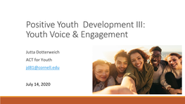 PYD 101 Web Series: Youth Voice & Engagement
