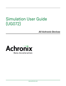 Simulation User Guide (UG072)