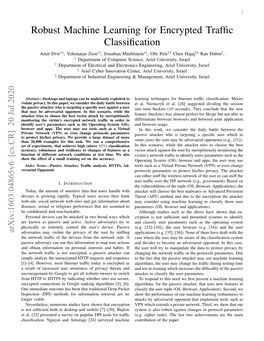 Robust Machine Learning for Encrypted Traffic Classification