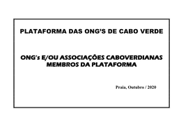 Plataforma Das Ong's De Cabo Verde