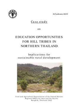 Education Opportunities for Hill Tribes in Northern Thailand