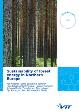 Sustainability of Forest Energy in Northern Europe I 237