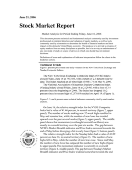 Stock Market Report, June 21, 2006