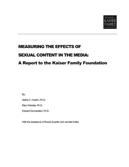 Measuring the Effects of Sexual Content in the Media