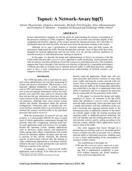 Topnet: a Network-Aware Top(1) Antonis Theocharides, Demetres Antoniades, Michalis Polychronakis, Elias Athanasopoulos, and Evangelos P