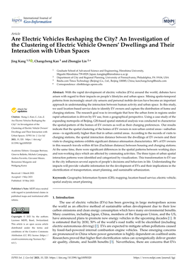 Are Electric Vehicles Reshaping the City? an Investigation of the Clustering of Electric Vehicle Owners’ Dwellings and Their Interaction with Urban Spaces