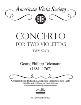 Concerto for Two Violettas, TWV 52:G3