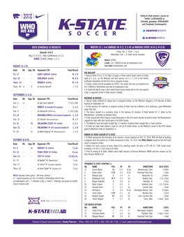 At KANSAS STATE (4-6-2, 0-3-0) Overall: 4-6-2 Friday, Oct
