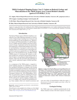 Summary of Activities 2015, Geoscience BC, Report 2016-1, P