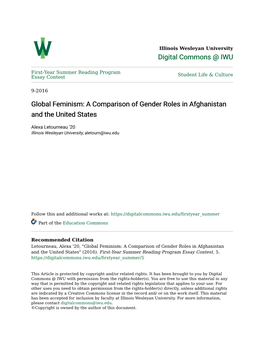 A Comparison of Gender Roles in Afghanistan and the United States