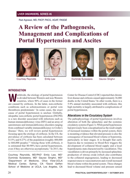 A Review of the Pathogenesis, Management and Complications of Portal Hypertension and Ascites
