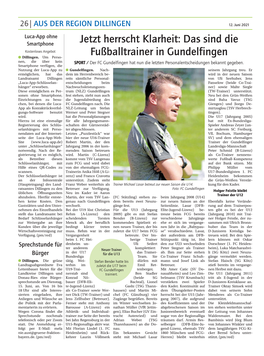 Jetzt Herrscht Klarheit: Das Sind Die Fußballtrainer in Gundelfingen