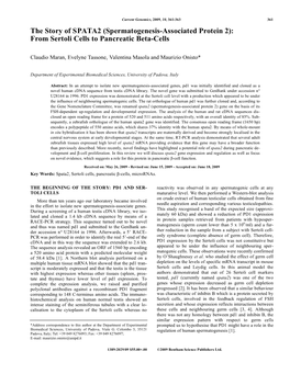 The Story of SPATA2 (Spermatogenesis-Associated Protein 2): from Sertoli Cells to Pancreatic Beta-Cells