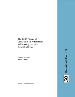 The 2008 Financial Crisis and Its Aftermath: Addressing the Next Debt Challenge