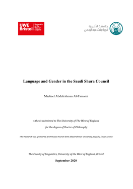 Language and Gender in the Saudi Shura Council