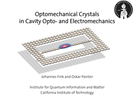 Optomechanical Crystals in Cavity Opto- and Electromechanics
