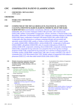 Compounds of the Metals Beryllium, Magnesium