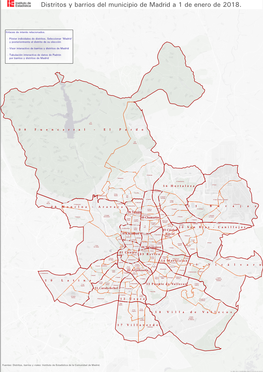 Mapa A0 Distritos Y Barrios Del Madrid
