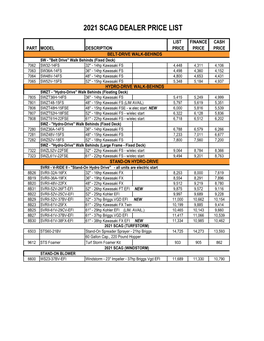 2021 Scag Dealer Price List