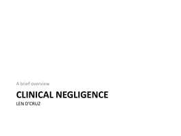 Clinical Negligence