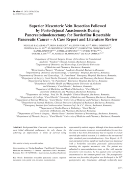 Superior Mesenteric Vein Resection Followed by Porto-Jejunal Anastomosis During Pancreatoduodenectomy for Borderline Resectable