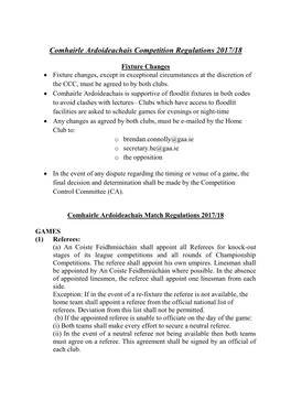 Comhairle Ardoideachais Competition Regulations 2017/18