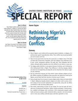 Rethinking Nigeria's Indigene-Settler Conflicts