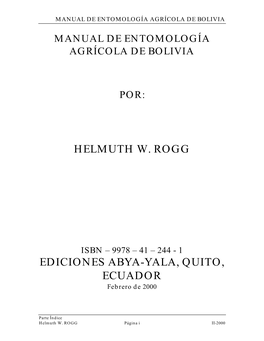 Helmuth W. Rogg Ediciones Abya-Yala, Quito, Ecuador