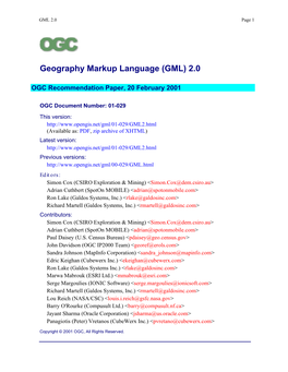 Geography Markup Language (GML) 2.0