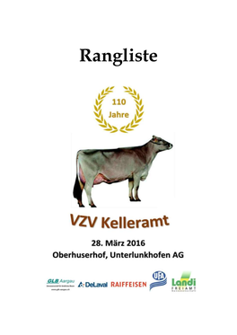 Rangliste Rangliste 110 Jahre VZV Kelleramt