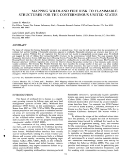 Mapping Wildland Fire Risk to Flammable Structures for the Conterminous United States