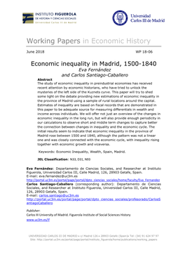 Economic Inequality in Madrid, 1500-1840