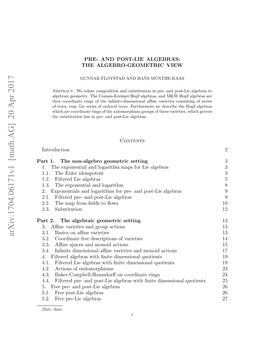 Pre-And Post-Lie Algebras: the Algebro-Geometric View