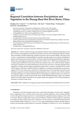 Regional Correlation Between Precipitation and Vegetation in the Huang-Huai-Hai River Basin, China