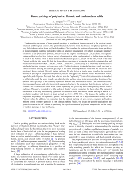 Dense Packings of Polyhedra: Platonic and Archimedean Solids