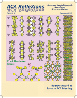 Buerger Award at Toronto ACA Meeting Rigaku Oxford Diffraction Is Pleased to Announce Our Latest Release of Crysalispro Featuring the Revolutionary Ewald3d