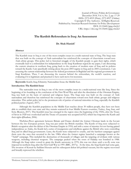 The Kurdish Referendum in Iraq: an Assessment