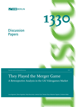 Ex-Post Merger Evaluation in the UK Retail Market for Books”, DIW Berlin Discussion Papers 1310, Available at SSRN