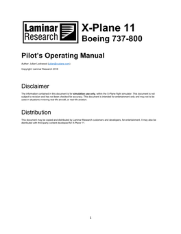 Boeing 737-800 Pilot’S Operating Manual