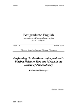 Postgraduate English: Issue 19