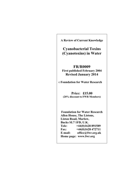 Cyanobacterial Toxins