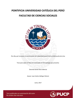 Pontificia Universidad Católica Del Perú Facultad De Ciencias Sociales