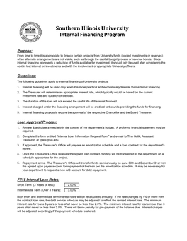 Southern Illinois University Internal Financing Program