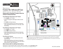 Directions to Center for Advanced Care