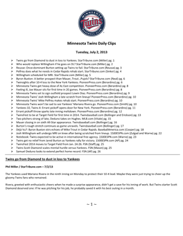 ~ 1 ~ Minnesota Twins Daily Clips